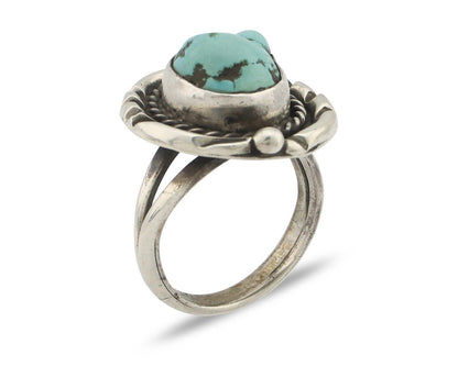 Navajo Handmade Ring 925 Silver Nugget Royston Turquoise Native Artist C.80's