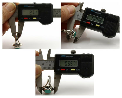 Navajo Ring .925 Silver Kingman Turquoise Artist Signed Gecko C.90's