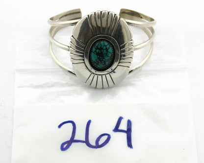 Navajo Bracelet .925 Silver Turquoise Mtn Artist Native American C.80's