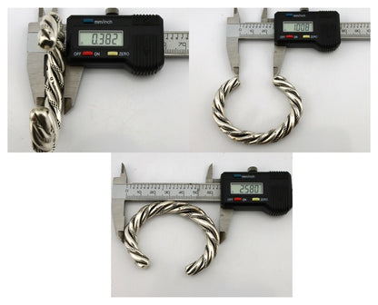 Navajo Handmade Bracelet .925 SOLID Silver Artist Signed D Circa 1980's