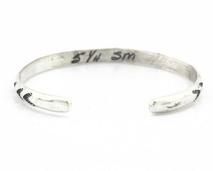 Navajo Bracelet .925 Silver Hand Stamped Arrow Head Artist Montoya C.80's