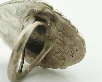 Navajo Ring .925 Silver Kingman Turquoise Signed Billy Eagle C.1980's