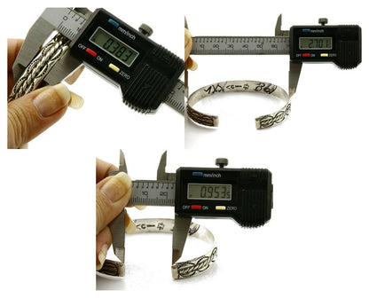 Small Women's Navajo Bracelet .925 Silver Handmade Cuff Signed Montoya C.1980's