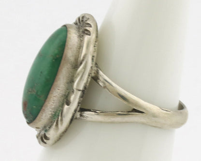 Navajo Ring .925 Silver Kingman Turquoise Native Artist Signed C.80's