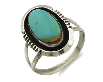 Navajo Ring .925 Silver Arizona Turquoise Native American Artist Handmade C.80's