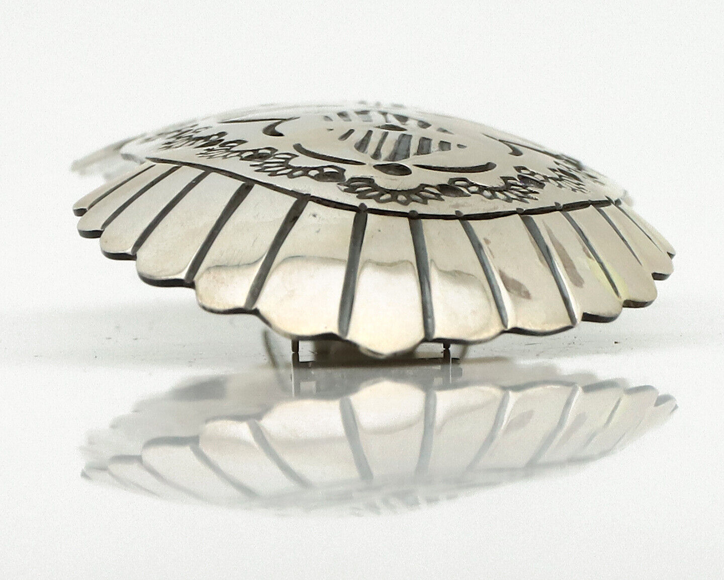 Navajo Hair Clip Barrette .925 Silver Hand Stamped Artist Signed C Montoya C80s