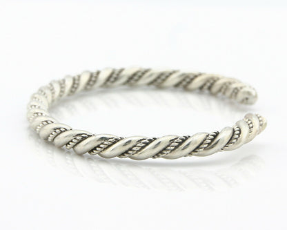 Navajo Bracelet .925 SOLID Silver Handmade Artist Tahe Circa Late 1980's