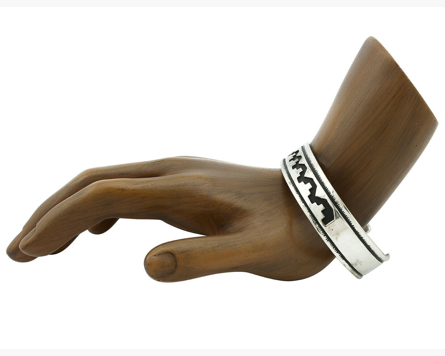 Navajo Bracelet .925 Silver Handmade Overlay Style Signed Tommy Billy Cuff C80s