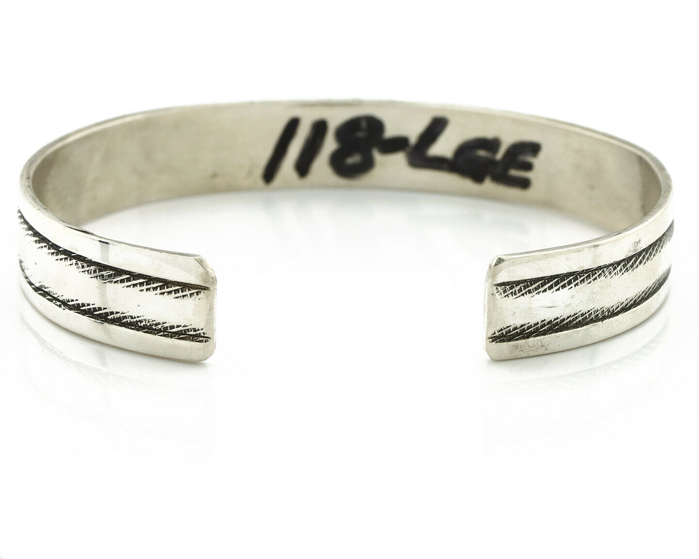 Navajo Bracelet .925 Silver Handmade Overlay Style Signed Tommy Billy Cuff C80s