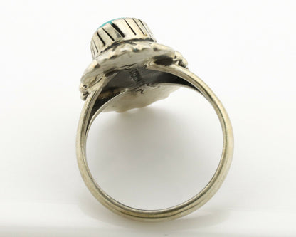 Navajo Ring .925 Silver Natural Mined Turquoise Artist Signed M Montoya C.80's