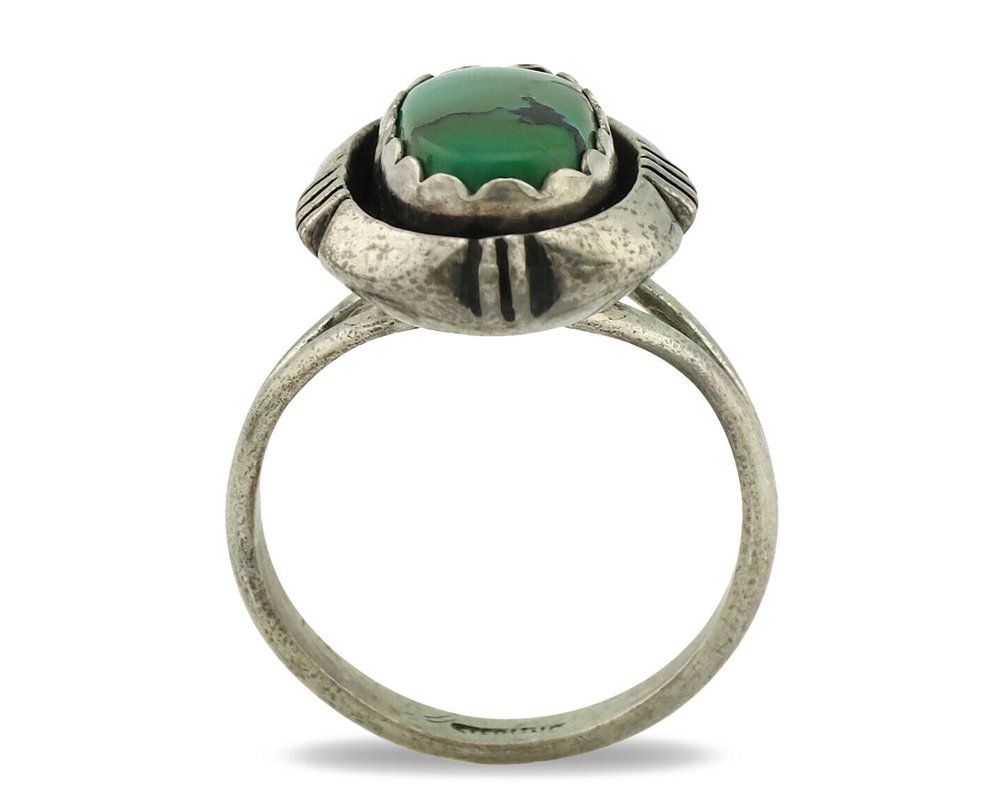 Navajo Ring .925 Silver Turquoise Mountain Native American Artist C.1980's