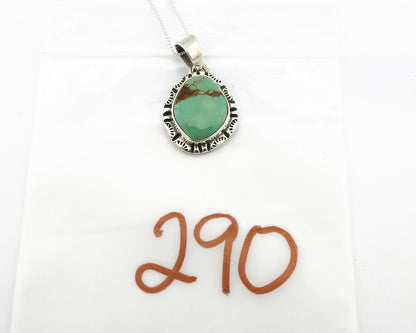 Navajo Pendant .925 Silver Kingman Turquoise Artist Signed Gecko C.80's