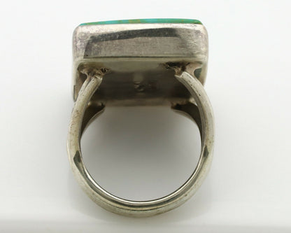 Navajo Ring .925 Silver Kingman Turquoise Artist Signed Gecko C.80's