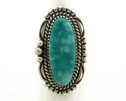 Navajo Ring .925 Silver Green Turquoise Native American Artist C.80's