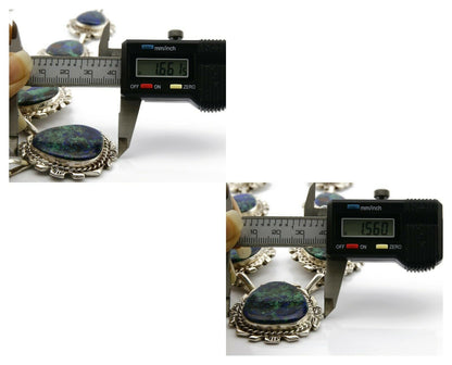 Navajo Azurite Necklace .925 Silver Signed Artist Billie Eagle C.80's