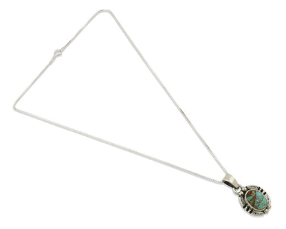 Navajo Pendant .925 Silver Kingman Turquoise Artist Signed Gecko C.80's