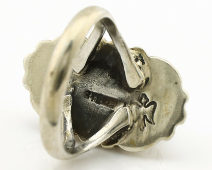 Navajo Ring .925 Silver Green Turquoise Artist Signed M Montoya C.80's
