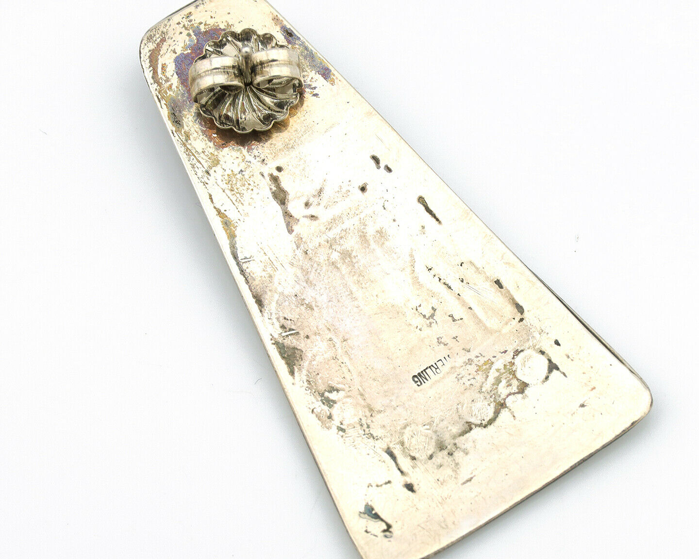 Navajo Turquoise Earrings 925 Silver Handmade Native American Artist C.80's #306