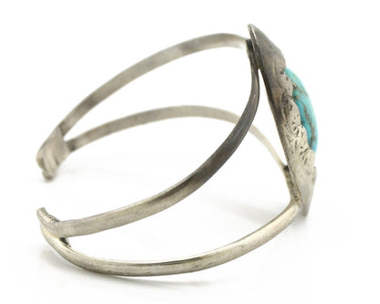Navajo Cuff Bracelet 925 Silver Natural Turquoise Native American Artist C.80's