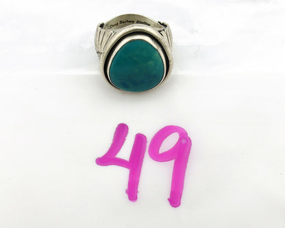 Navajo Ring .925 Silver Blue Kingman Turquoise Signed Doug Zachary C.80's
