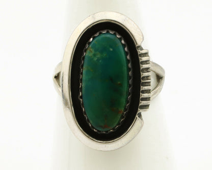 Navajo Ring .925 Silver Kingman Turquoise Native American Artist C.1980's