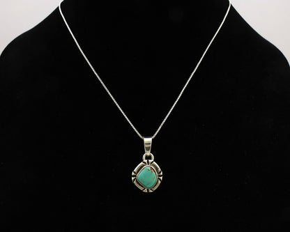 Navajo Necklace .925 Silver Kingman Turquoise Signed Gecko C.1980's