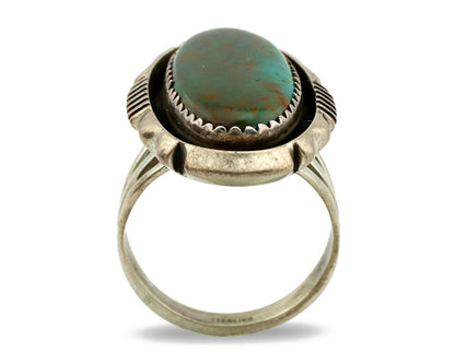 Navajo Ring .925 Silver Royston Turquoise Artist Signed M Begay C.1980's