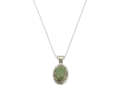 Navajo Pendant .925 Silver Manassas Turquoise Artist Signed JP C.80's