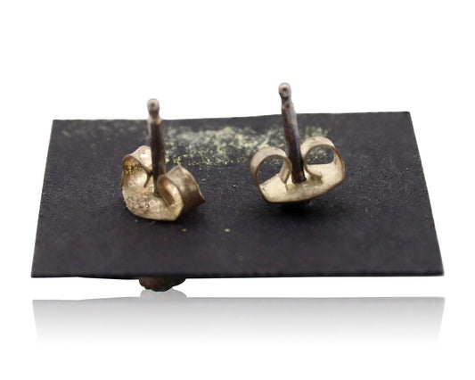 Zuni Earrings 925 Silver Sleeping Beauty Turquoise Native American Artist C.80's