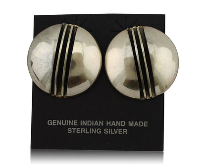Navajo Earrings 925 Silver Handmade Native American Artist Signed Yazzie C.80's