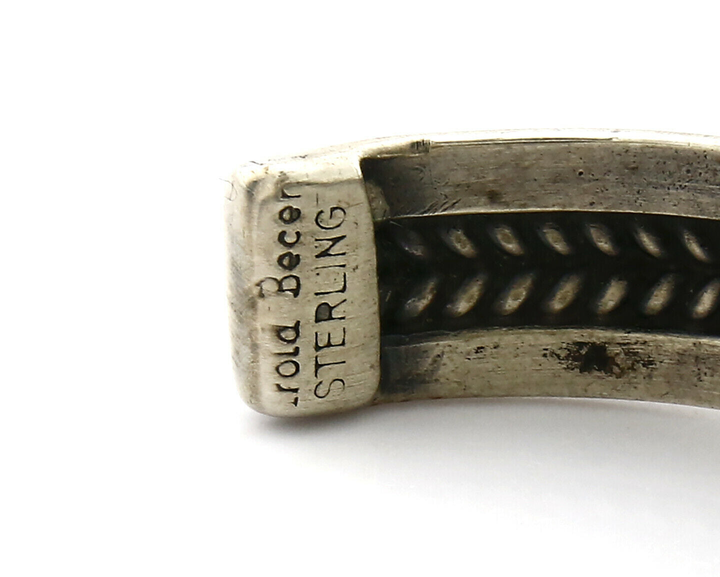 Women's Navajo Bracelet .925 Silver Turquoise Harold Becenti Cuff C.80's