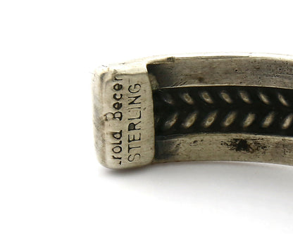 Women's Navajo Bracelet .925 Silver Turquoise Harold Becenti Cuff C.80's