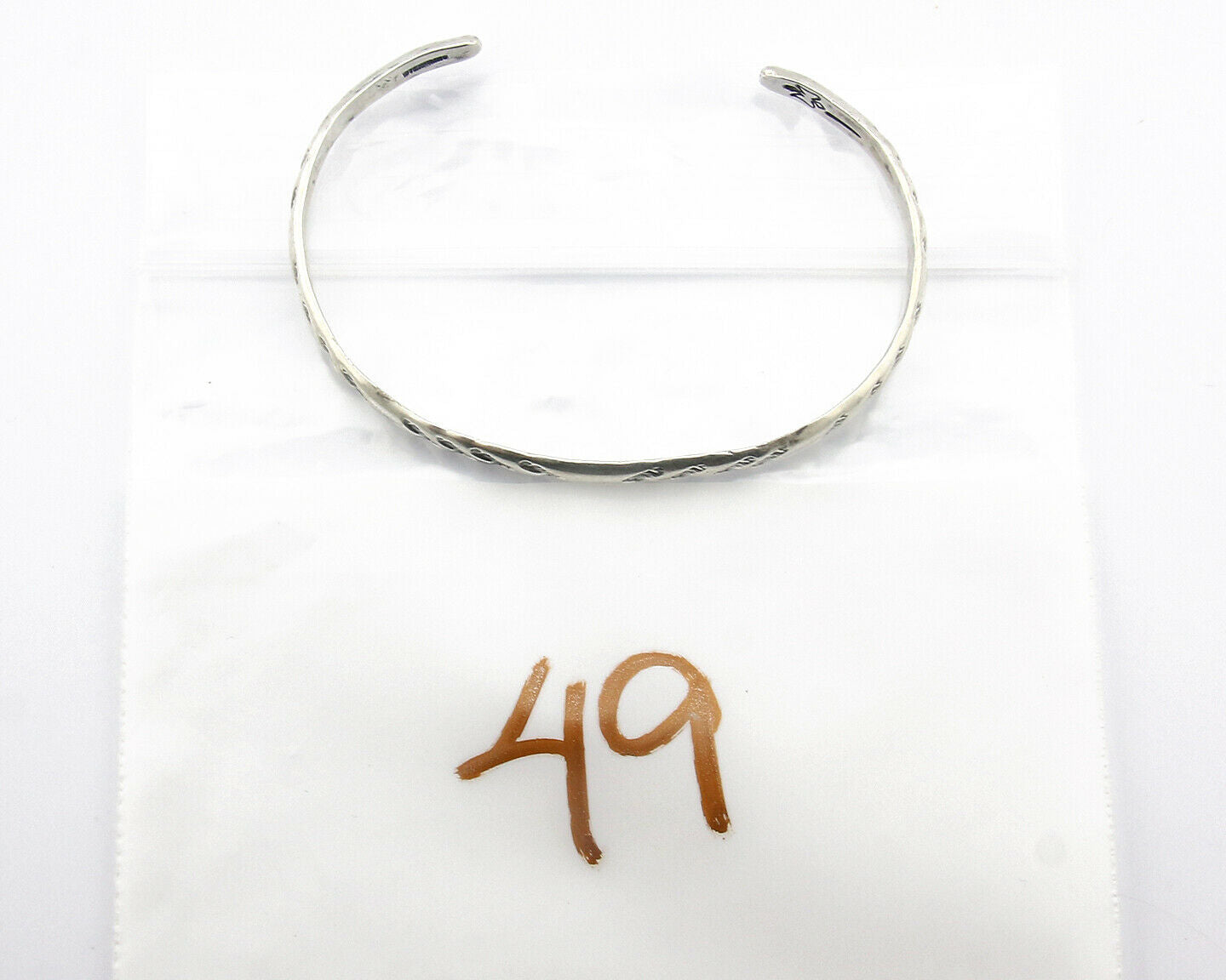 Navajo Bracelet .925 Silver Hand Stamped Arrow Head Artist I Montoya C.80's