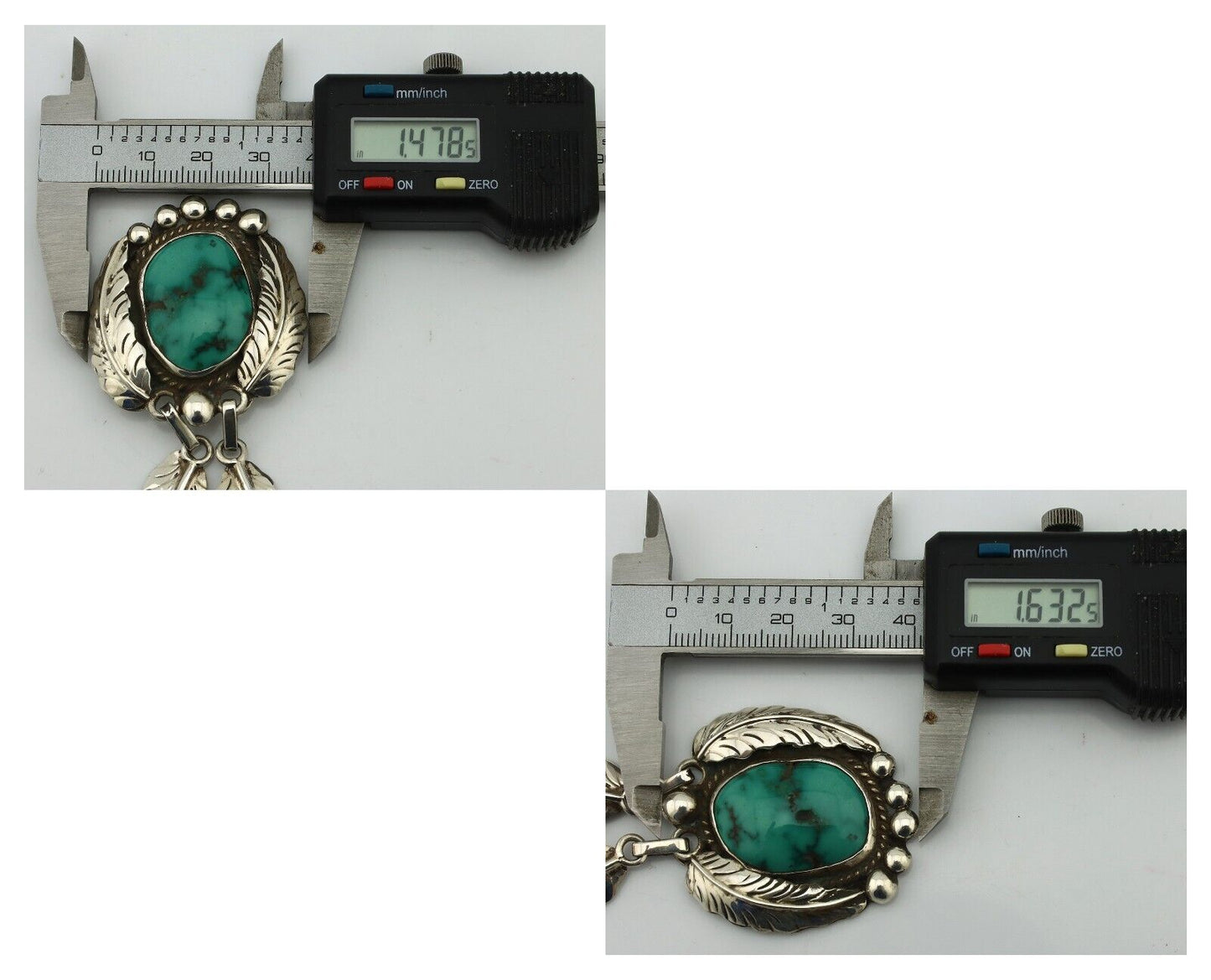 Navajo Necklace 925 Silver Blue Turquoise Artist Signed C Montoya C.80's