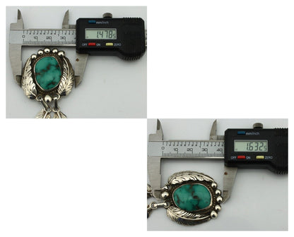 Navajo Necklace 925 Silver Blue Turquoise Artist Signed C Montoya C.80's