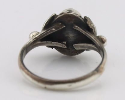 Navajo Handmade Ring 925 Silver Kingman Turquoise Native Artist C.80's