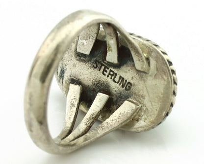 Navajo Ring .925 Silver Kingman Turquoise Native American Artist C.1980's