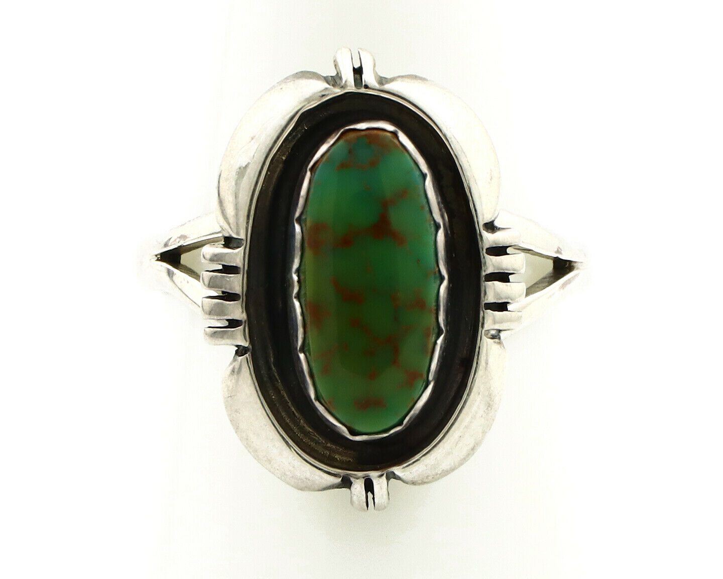 Navajo Ring .925 Silver Kingman Turquoise Handmade Native American Artist C.80's