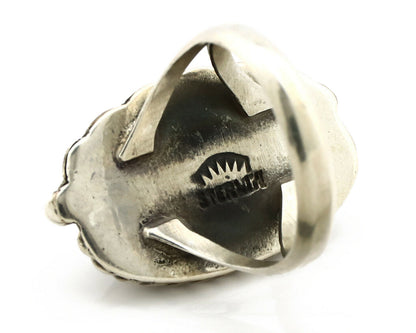 Navajo Ring .925 Silver Arizona Turquoise Signed Apache Manufacturing C80s