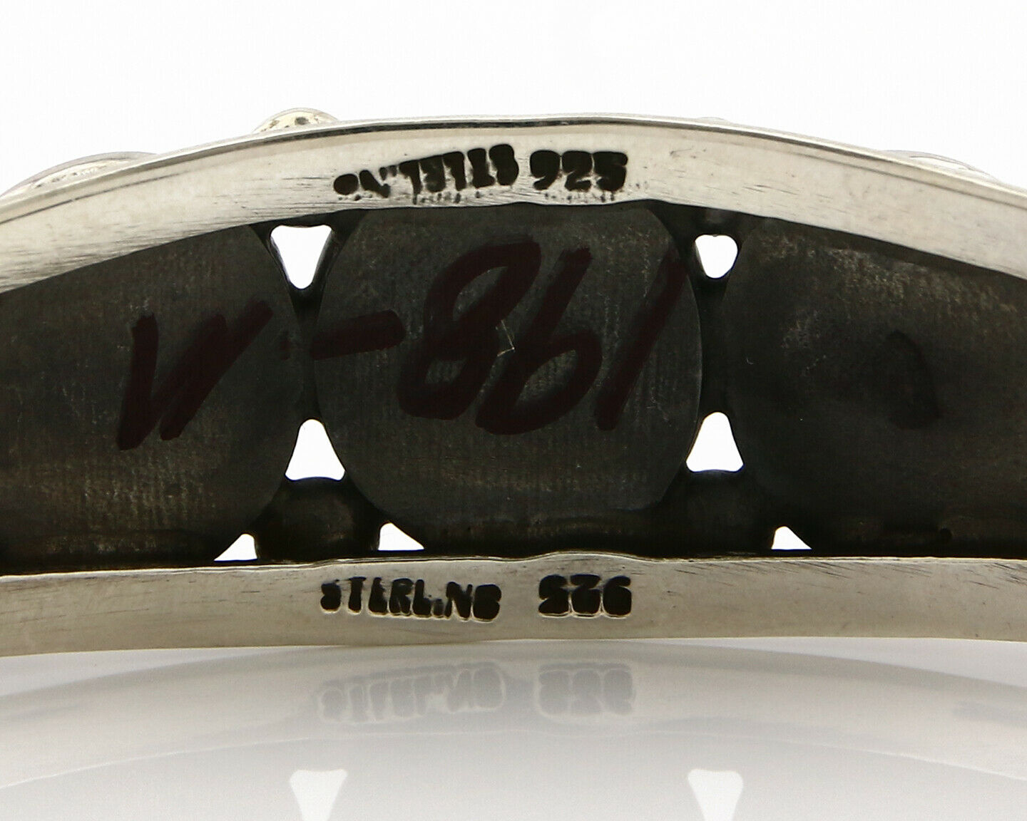 Navajo Bracelet .925 Silver Onyx Gemstones Handmade Native Artist C.80's