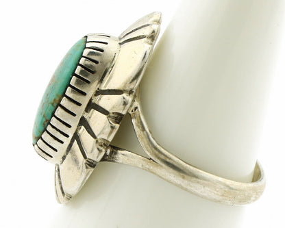Navajo Ring .925 Silver Green Turquoise Artist Signed M Montoya C.80's