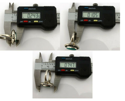 Navajo Ring .925 Silver Kingman Turquoise Handmade Native American Artist C.80's