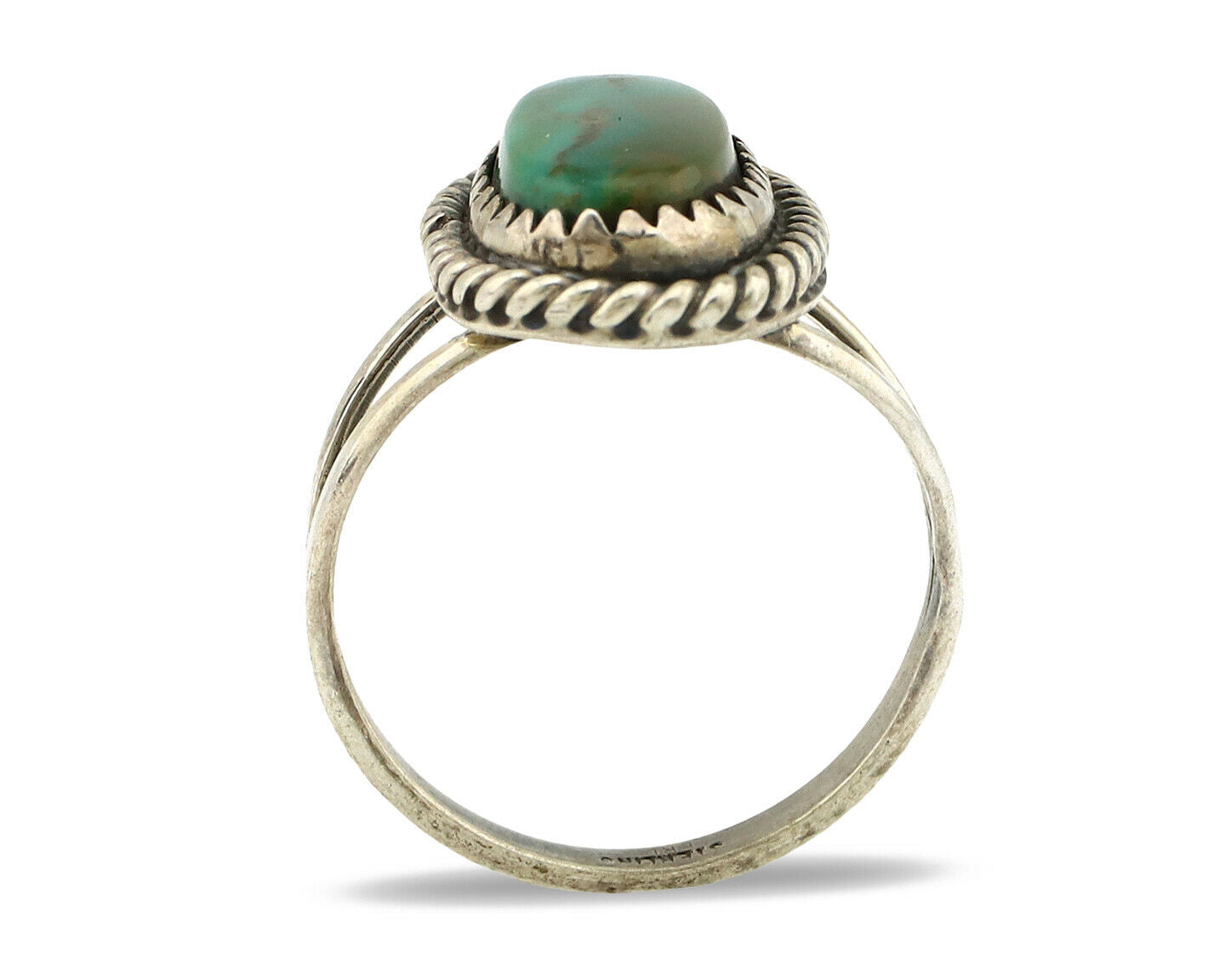 Navajo Ring .925 Silver Royston Turquoise Native American Artist C.1980's