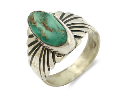 Navajo Ring .925 Silver Royston Turquoise Artist Signed Apache C.80's