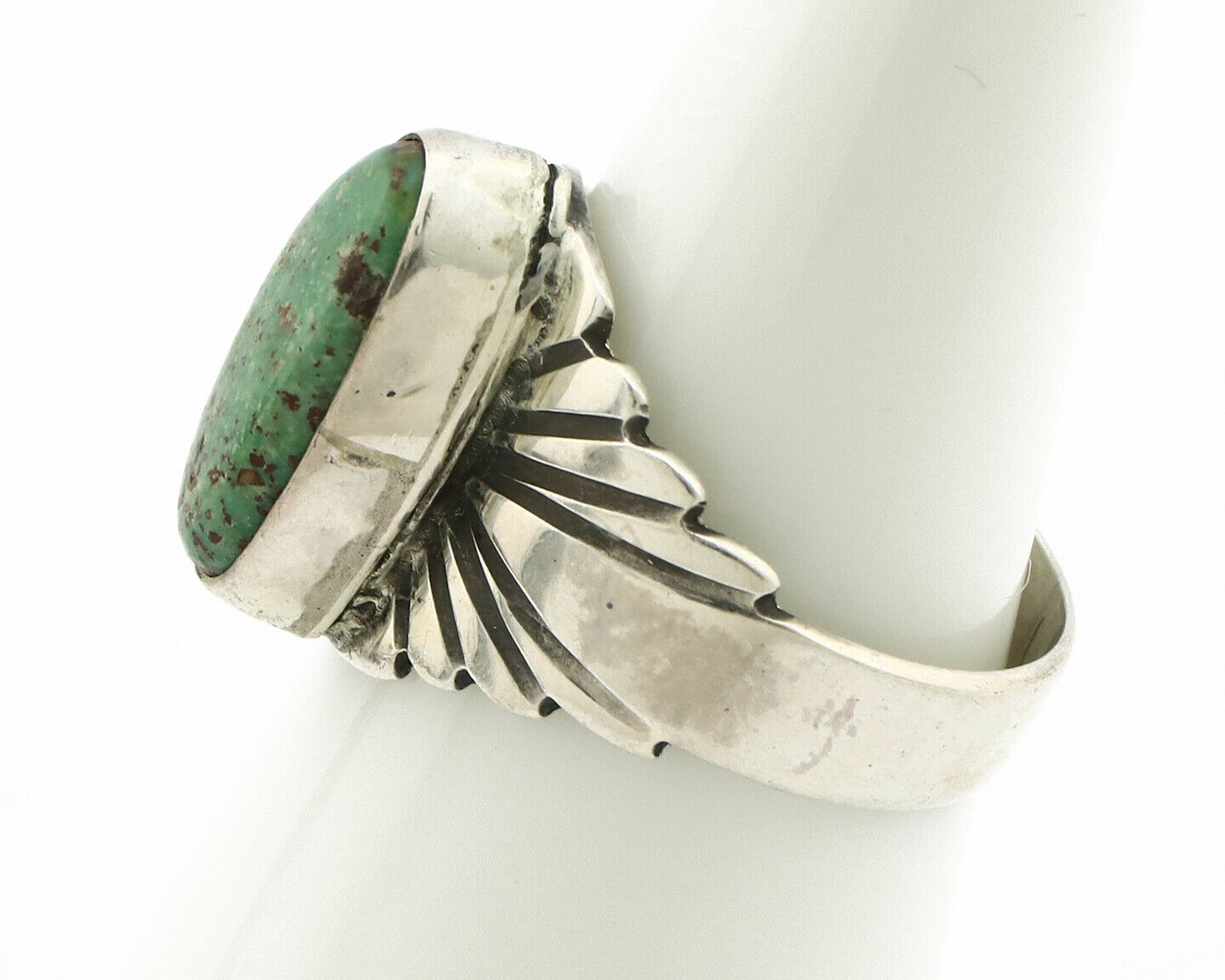 Navajo Ring .925 Silver Blue Green Arizona Turquoise Artist Signed Apache C.80's