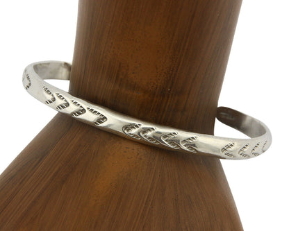 Navajo Bracelet .925 Silver Hand Stamped Arrow Head Artist I Montoya C.80's