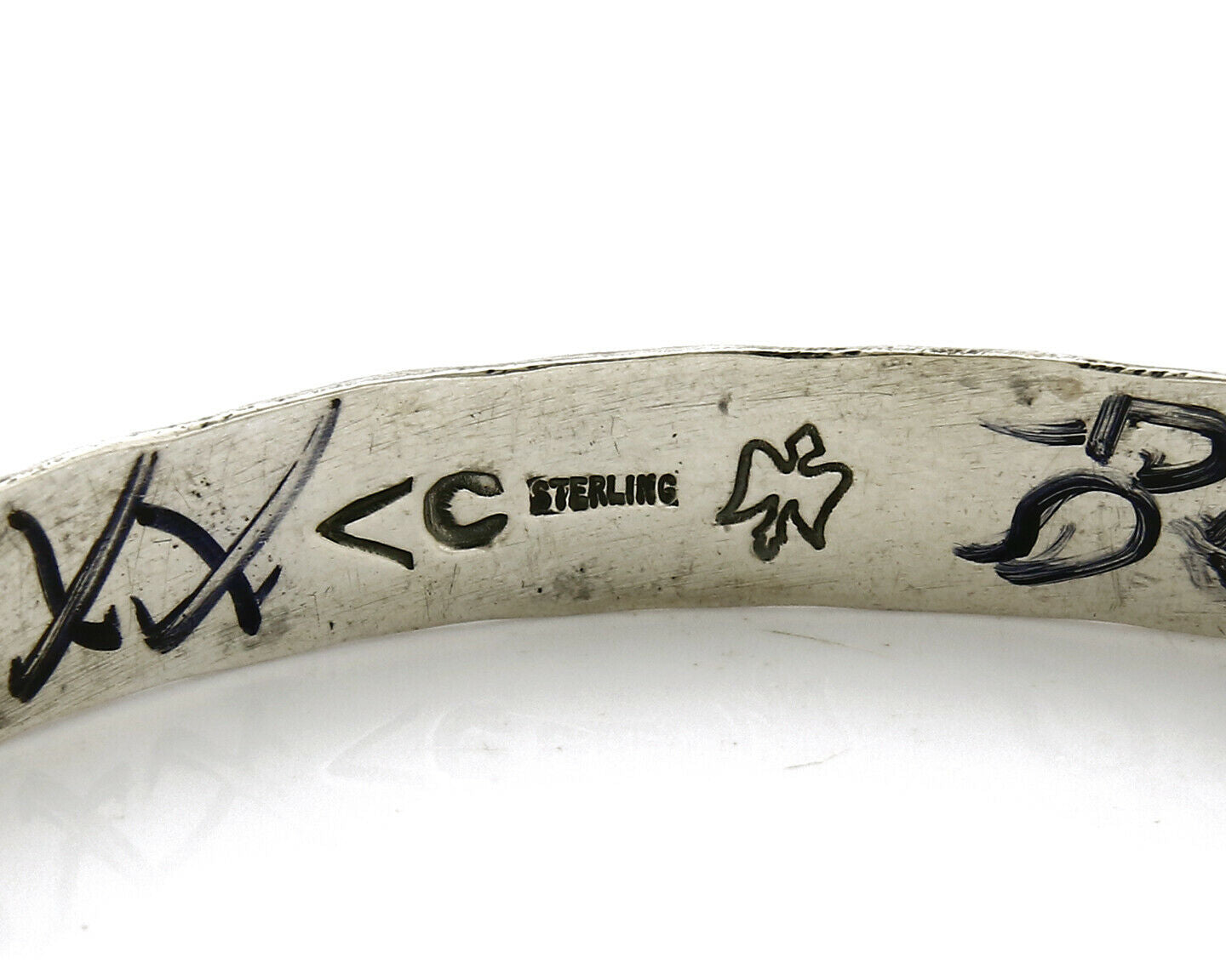 Small Women's Navajo Bracelet .925 Silver Handmade Cuff Signed Montoya C.1980's