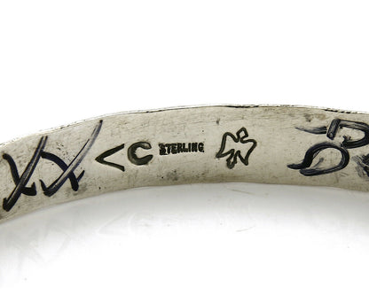 Small Women's Navajo Bracelet .925 Silver Handmade Cuff Signed Montoya C.1980's