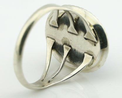Navajo Ring .925 Silver Natural Lapis Lazuli Native American Artist C.80's