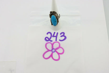 Navajo Ring .925 Silver Green Southwest Turquoise Native Artist C.80's